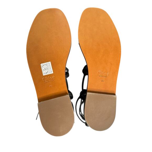 Chloe NIB Uma Knotted Leather Sandals in Black Size 40 - Picture 7 of 12